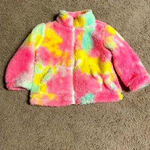 Childrens Place 9-12 month fleece zip up hoodie tiedye